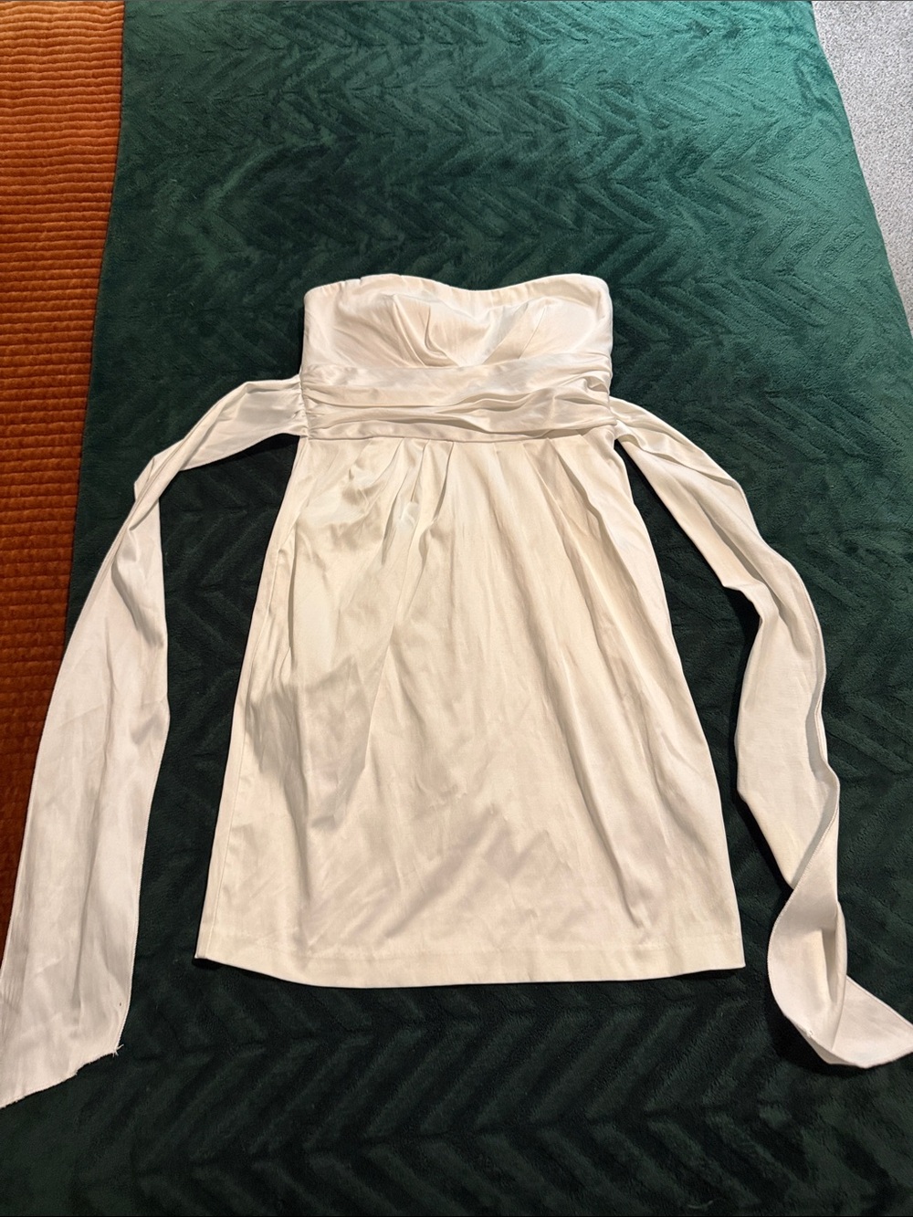Snap Strapless White Tie-Detail Dress